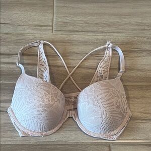Victoria's Secret PINK Lace Bra in Cream 34B